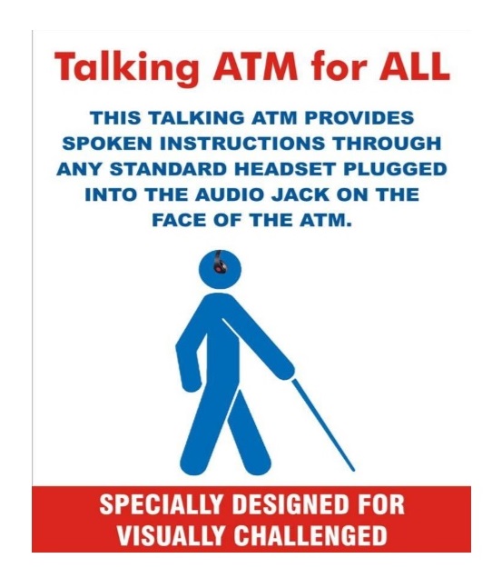 Talking ATM poster template circulated by IBA to all banks to be displayed to identify accessible ATM location